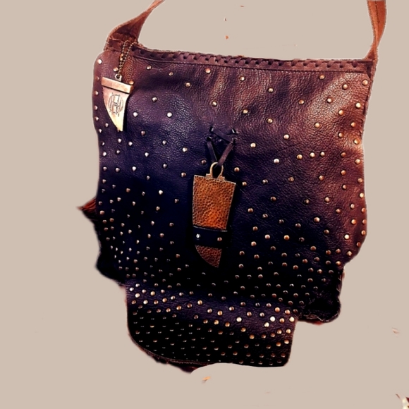 HOUSE OF HARLOW WS BLK Studded LTR Saddlebag-NWOT - Picture 4 of 13